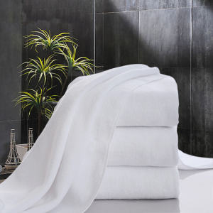宾馆酒店用32股纯棉白色大浴巾