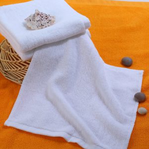 21股进口棉酒店宾馆白色方巾加厚吸水