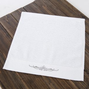16S纯棉缎边绣花毛巾方巾 高档酒店用品