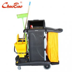 超宝D-011-2多用途清洁手推车酒店客房服务收纳车清扫垃圾车