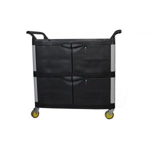 超宝D-012A大号三层手推车塑料餐车D-013A小号移动工具车带门