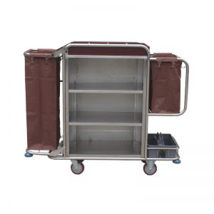 酒店加厚不锈钢服务车 清洁工作手推车