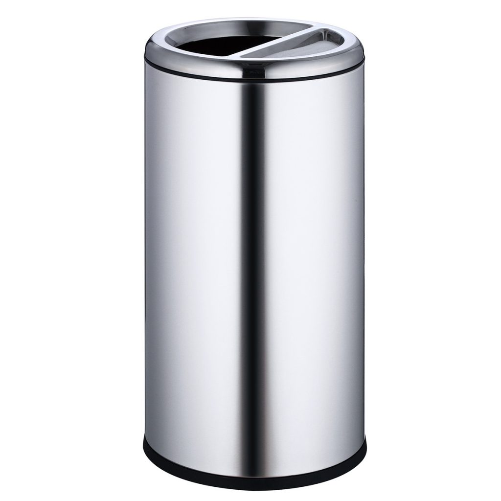 高档港式垃圾桶不锈钢收纳圆桶形垃圾桶
