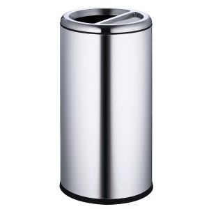 高档港式垃圾桶不锈钢收纳圆桶形垃圾桶
