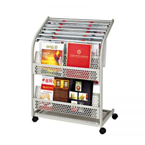 不锈钢展示架高档图书馆前台可拆式书报架