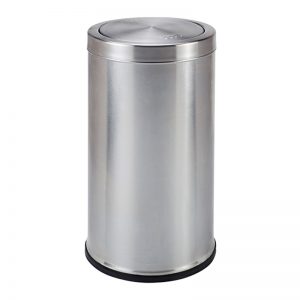 优质不锈钢垃圾桶酒店港式静音摇盖圆桶