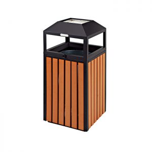 公园锥顶垃圾桶户外垃圾收集桶