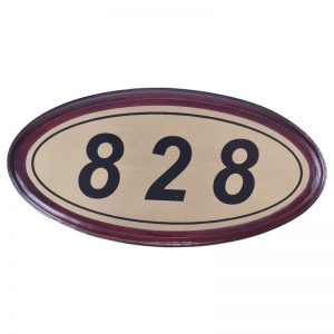 红木底铜面房号牌 宾馆酒店门牌号