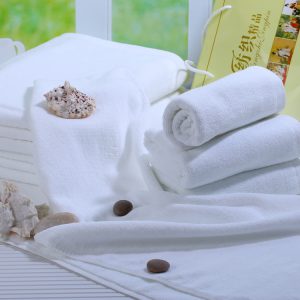 白色面巾16支螺旋纯棉